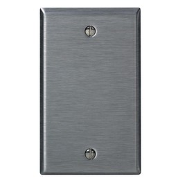 Leviton 1-Gang Blank Wallplate, Box Mount, 84014, Stainless Steel