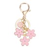 PATIKIL Pink Flower Keychain Charm, Cute Enameled Keychain Initial Floral