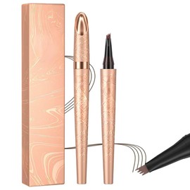 IKOPFLN Augenbrauenstift Wasserfest, Microblading Augenbrauenstift Eye Brow Pencil mit 4 Gabelspitze Applikator, Hellbraun Eyebrow Pencil Erzeugt Mühelos Natürlich Aussehende Brauen (Hellbraun)