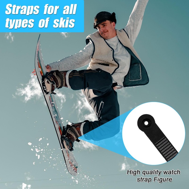 lasuroa 8 Pcs Snowboard Ankle Binding Straps, Snowboard Ladder Strap