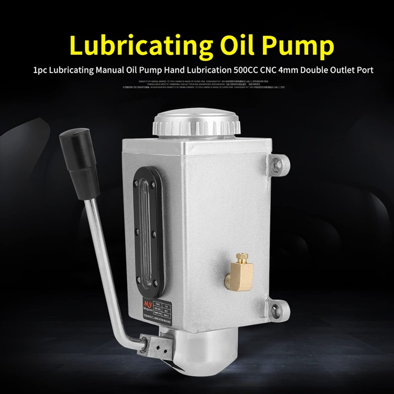 AUNMAS Manual Lubrication Pump 500CC with Dual Outlet, CNC Machine