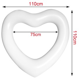 Heart Swimming Pool Float, Adult Heart Pool Floats, Water Fun Beach Party Toys for Aults，Birthday Scene Layout Props. (47 in,White)