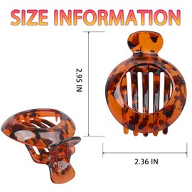 2 PCS Small Flat Hair Claw Small Flat Hair Clips for Thin Hair Dark Light Brown Dotted Flowers Hair Accessories for Women and Girls