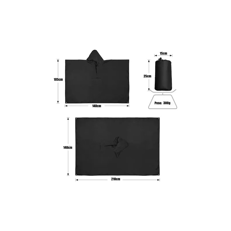Chubasquero Impermeable Portátil Con Manga Con Capucha