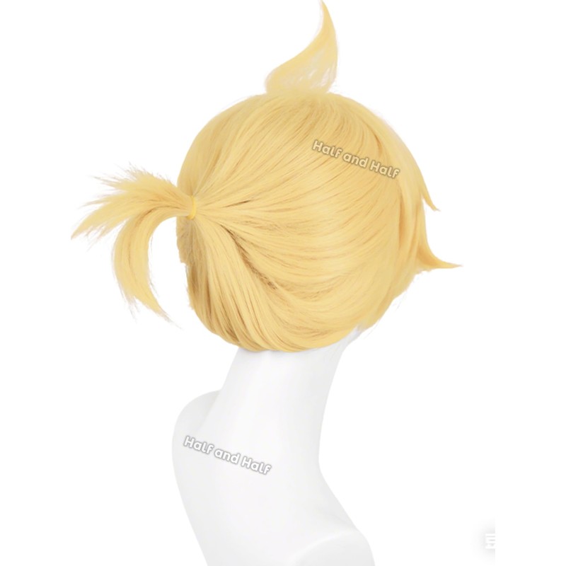 Short Blonde Anime Cosplay Wig Male Blonde Virtual Singer Costume