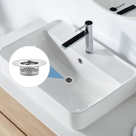 2 Pack Bathroom Sink Drain Strainer, 1.1 Inch Drain Hair Catcher, Bathtub Drain Cover, Drain Screen Sink Strainer for Laundry, Utility, Mop Pool, Fit Hole Size from 1.25 to 1.6 in