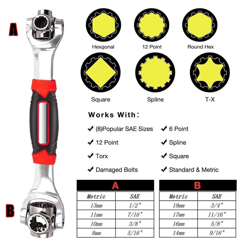 Universal Wrench 52 in 1 Socket Wrench Tool with Multifunction