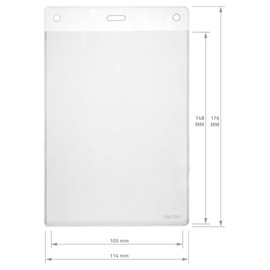 Karteo Card Holder A6 Format [Pack of 1] Vinyl ID Card Holder 148 x 105 mm Vertical Transparent as ID Card Holder for Cards ID Cards