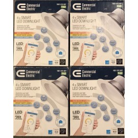 Commercial Electric ( LOT OF 4pc ) Commercial Electric T42 4” Smart LED Recessed Light 2700-5000K