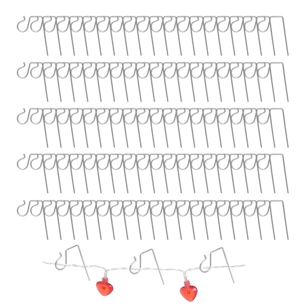 Rthjsfj 60Pcs Stainless Steel Christmas Light Hooks for Gutter Guards,