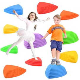 Gentle Monster Stepping Stones for Kids, Set of 11 PCS for Balance with Non-Slip Bottom - Exercise Coordination and Stability