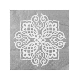 Oriental Napkins White Silver