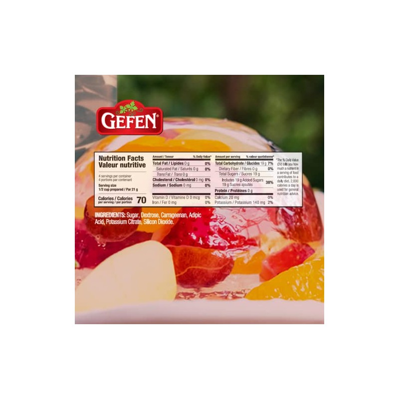 Gefen Clear Unflavored Jell Dessert, 3oz (4 Pack) | Fish