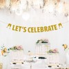 Let's Celebrate Banner Gold Glitter, Birthday Engagement Wedding Baby Shower