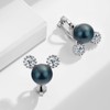 Clip on Earrings,Cubic Zirconia Faux Pearl Earrings for Women Non