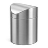 JILLICK Small Mini Trash Can with Lid, Brushed Stainless Steel