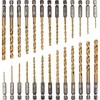 Xrten 26Pcs Titanium Drill Bit Set, 1.5-6.5mm High Speed Steel,