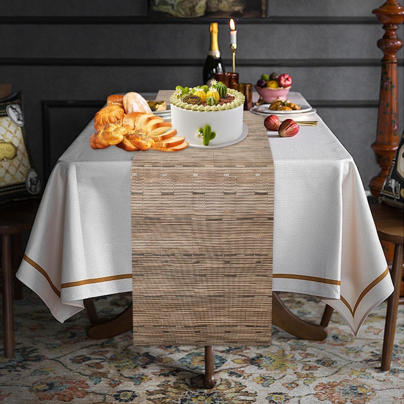 Homirty Modern Table Runner Roll, PVC Dining Table Runner, Washable