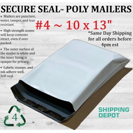 2,000 Pack of 10" x 13" White Poly Mailers - Self Sealing Shipping Envelopes – Medium Plastic Shipping Mailers - White Poly Bags, Durable, Multipurpose, Water Proof - Packaging Bags for Small Business