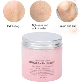 Exfoliante Corporal Y Facial de Sal del Himalaya, Exfoliante Cálido para Exfoliar, Exfoliante Corporal Y Facial para Piel Hidratante, Eliminación de Piel Muerta (12 Oz)