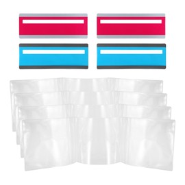 Lyreh 4pcs Mahjong Card Line Finders, Premium Bright Color Card Line Guides with 4 Rule Protective Cases Practical Mahjong Accessories for Players