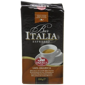 Saquella Bar Italia 100 Percent Arabica Slow Roasted Gourmet Italian Espresso Ground Coffee Multipack 250 g (Pack of 2)