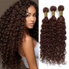 QEUOPE Water Wave Bundles Color 4 Human Hair Dark Brown