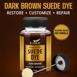 Dark Brown Suede Dye for Shoes, Boots, & Accessories – Permanent Suede Color Restorer with Built-in Applicator – Shoe Dye for Touch-Ups, Customization & Repairs – 3 fl oz