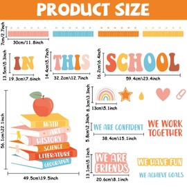 Groovy Motivational Bulletin Board Set Welcome Back to School Hippie Affirmation Station Classroom Decorations Set Hippies in This School Inspirational Paper Cutouts for Elementary Wall Door Supplies