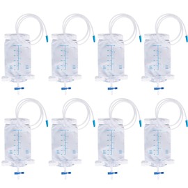 Urine Bag Leg Bag: 500 ml Leg Bag Urine Drainage Bag Urine Collection Bag Drainage Bag with 2 Straps Urine Bag with Valve and T-Drain Urine Drainage Bag Drainage Bag (Pack of 8)
