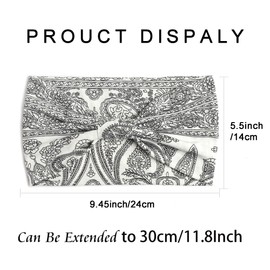 STGDAK Boho Headbands For Women African Wide Hair Bands Knoted Turban Stretch Fashion Head Bands Yoga Running Sweatband Elastic Headband Stylish Wrap Headbands Hair Accessories for Teen Girls 6 Pack