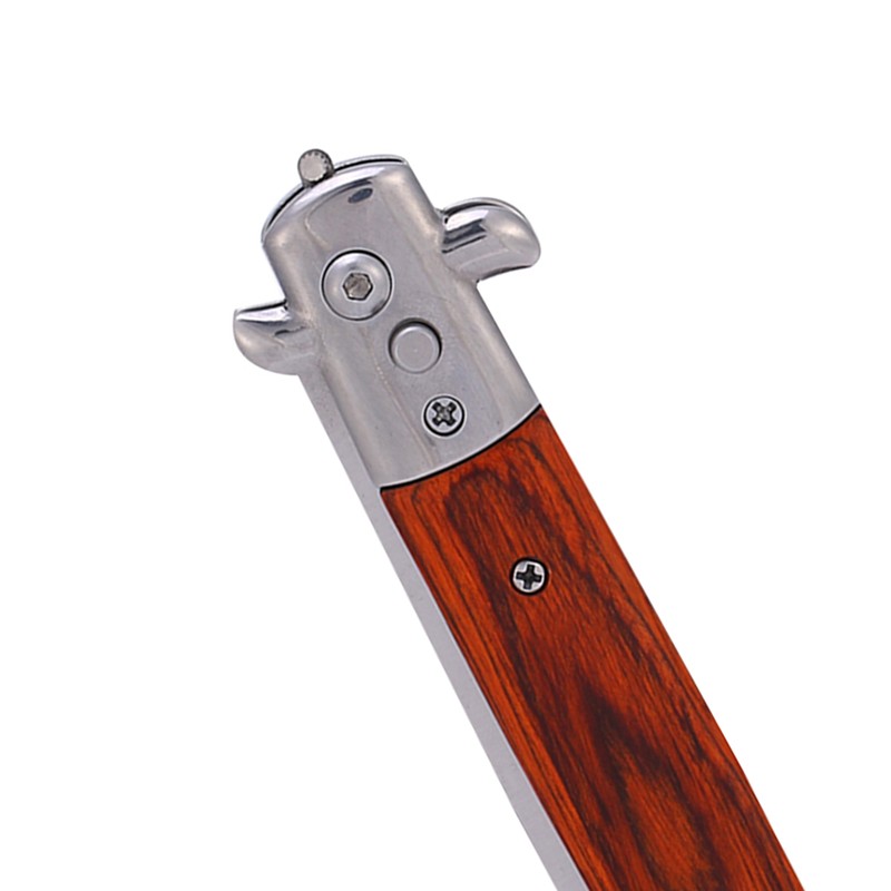 Switchblade Spring Folding Knife Push Button Pocket Comb Oil Hair