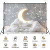 Indoor Boho Newborn Children Golden Glowing Moon Silver Glittering Stars