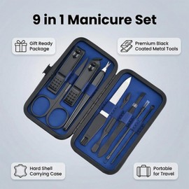 9pc Manicure Set,Stocking Stuffers for Men,Teen Boy,Gift Ideal for Husband