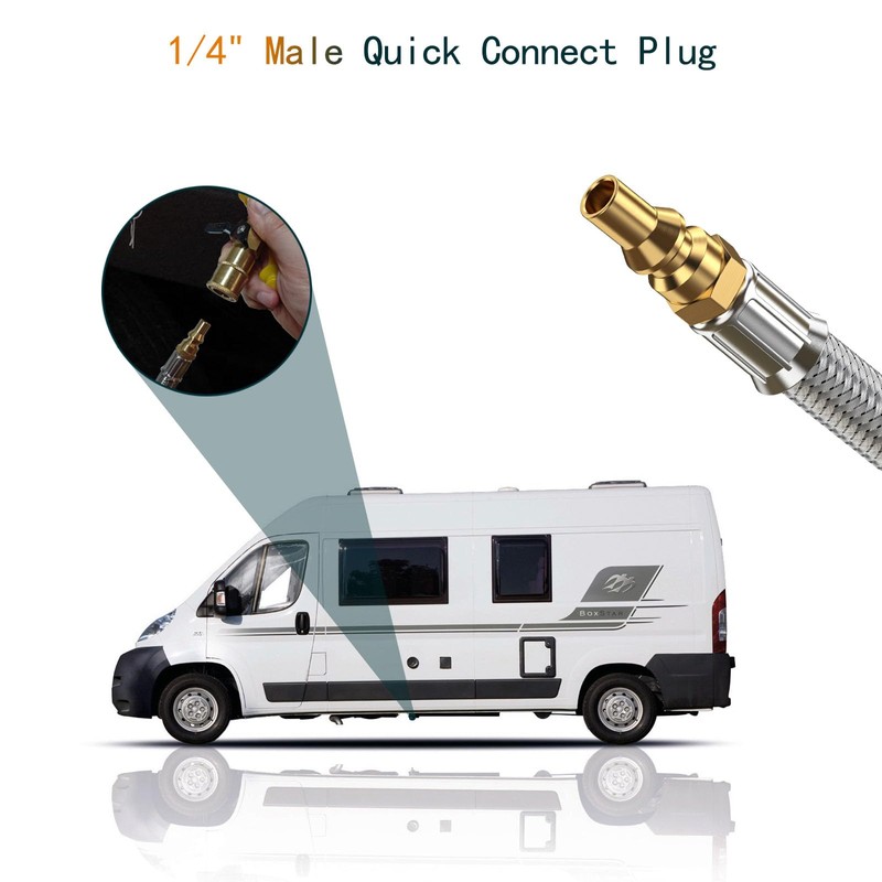 12FT LP Quick Connect Propane Hose for RV to Grill,