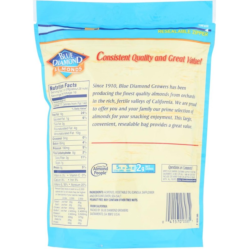 Blue Diamond Roasted Salted Almonds (Pack of 4)