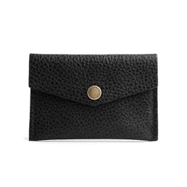 Portland Leather Goods Mini Envelope Wallet for Women – Handmade from the Finest Full-Grain Hides – Features Two Interior Pockets with Secure Snap Closure – Pebbled Black