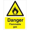 Seco Danger Flammable Gas Sign, 150mm x 200mm - 1mm