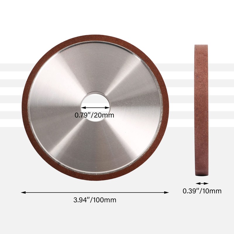CNBTR Resin Diamond Parallel Grinding Wheel 180# Silver 100x10x20mm for