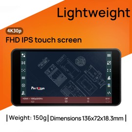 Portkeys PT5 II Touchscreen Kamera Feldmonitor 5 Zoll 500 Nit Camera Monitor Breiter Farbumfang Neue Peaking 3D LUT Video Assist Luma RGB-Wellenform für DSLR