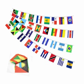XCFH Latin America Flags Banner Small Latino String Bunting Flags Decor 33 Countries 33 Feet 5x8 Inch