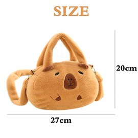MEZHEN Capybara Shoulder Bag Handbag Capybara Bag Plush Crossbody Bag Girls Bags Birthday Chain Bag Holiday Travel Purse Children, brown