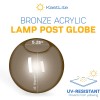 KastLite 12" Bronze Acrylic Lamp Post Globe | 5.25" Neckless