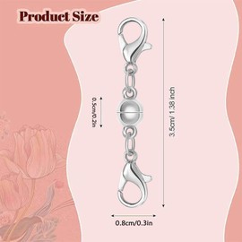 Sterling Silver Magnetic Clasp, Double Lobster Closure, Magnetic Necklace Clasps and Closures,925 Sterling Silver Double Lobster Clasp Magnetic Jewelry Clasps for Necklaces (6silver)