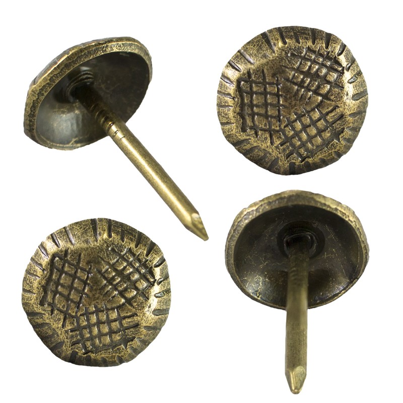 Decotacks Hammered Upholstery Nails/Tacks 7/16" - 100 Pcs [Antique Brass