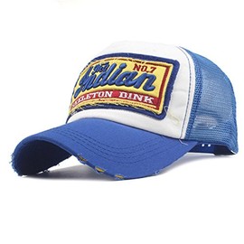 Sporty Trucker Mesh Baseball Cap Indian Distressed Snapback Vintage Used Look Retro Summer, blue