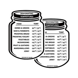 QHAND Dehydrator Temperature Guide Refrigerator Magnet Quick Reference Dehydrating Temperature Magnetic Cheat Sheet 2 Packs
