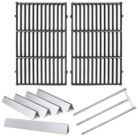 Hongso 19.5 Inch Grill Grates, 24.5 Inch Flavorizer Bars, 34-1/4" Burner Tube Set Kit, Replacement Parts for Weber Genesis 300 Series E310 E320 EP310 EP320 S310 S320 Gas Grill with Side Control Panel