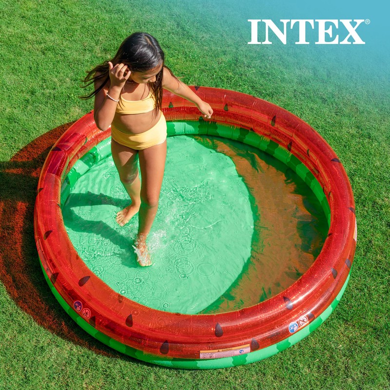 Intex 66-Inch Round Inflatable Outdoor Kids Swimming and Wading Watermelon