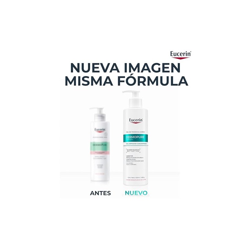 Eucerin Dermopure Gel Limpieza Concentrado 400ml Facial Ácido Salicílico Rostro